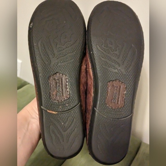 Born Scotti Metallic Brown Genuine Leather Slip On Boho Ballet Flats - Picture 8 of 12